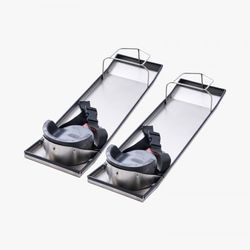 28" x 8" stainless steel slider knee boards, 2-pair concrete finishing kneelers w/ comfort pads & straps for cement