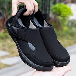 mens orthopedic wide fit walking sneakers with soft comfort support