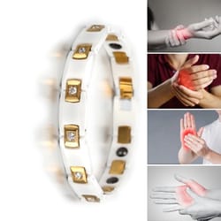 gold cz hematite ceramic chain link bracelet women 10mm