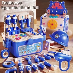 kids construction tool set with electric toy drill