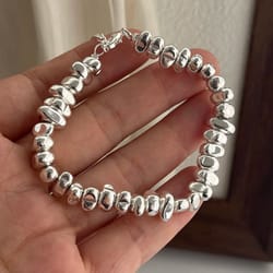 vintage stone bead sterling silver bracelet