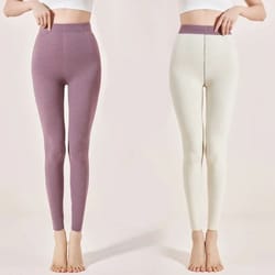 women high waist fleece lined leggings