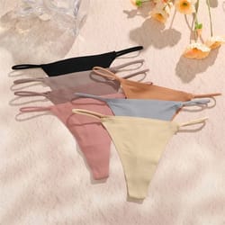 3 pack seamless thong underwear for women low waist bikini panties