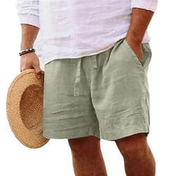 mens lightweight cotton shorts for gym and beach