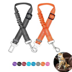 adjustable reflective dog seat belt harness for car travel