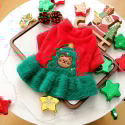 christmas bear skirt pet dress for cozy holiday warmth