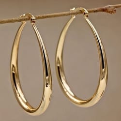 elegant gold shine hoop earrings