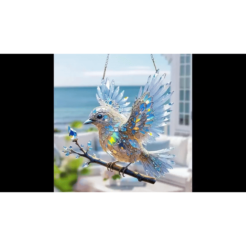Stained Glass Window Bird Ornament For Home Decor 6