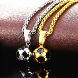 stainless steel football necklace for men – sports pendant necklace gift for football fans