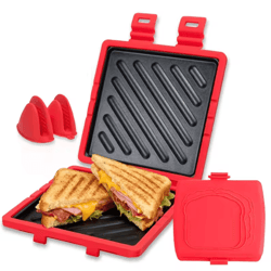 microwave sandwich maker – panini press & cheese griller toaster tray
