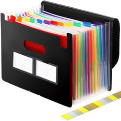 portable expanding file folder pockets filing folder organizer large capacity accordian file box for office classroom