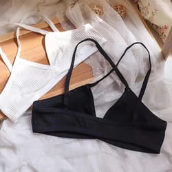 sexy triangle seamless deep-v bra women plunge bralette back tops female thin vest top breathable underwear
