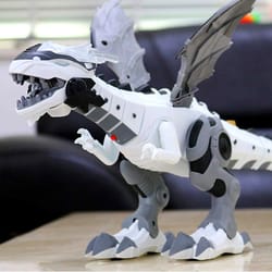 fire breathing roaring dragon toy - interactive walking dinosaur