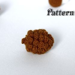 Pinecone pattern crochet amigurumi, Pinecone tree decor crochet pattern, Pinecone crochet decoration