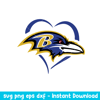Heart  Baltimore Ravens Svg, Baltimore Ravens Svg, NFL Svg, Png Dxf Eps Digital File.jpeg
