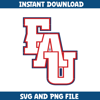 Florida Atlantic University Svg, Florida Atlantic logo svg, Florida Atlantic University, NCAA Svg, Ncaa Teams Svg (6).png