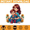 Superman Png, Mom And Boy Superhero Png, Cartoon Mother Png, Mother’s Day Png, Gift For Mom Png, Mama Design Png, Instant Download..jpg
