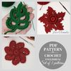 Set of 3 crochet patterns: flowers, leaf. Crochet flower tutorial pdf. Crochet applique patterns Irish Lace.