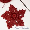 Set of 3 crochet patterns: flowers, leaf. Crochet flower tutorial pdf. Crochet applique patterns Irish Lace.