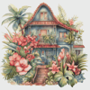 Cottage in Flowers - Cross Stitch Pattern - PDF Counted House Village - Fabulous Fantastic Magical House in Garden - 5 Sizes.png