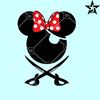 Minnie Mouse Pirate SVG, Minnie with pirate bandana SVG, Disney pirate SVG.jpg