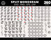 260 Split Monogram Svg  Christmas Split Monogram Svg  Split Monogram Frame Alphabet  Christmas Split Letters  Last Name Svg  Split Font.jpg