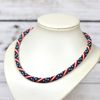 bead crochet USA flag necklace