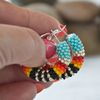 Small beaded hoop earrings 1.2"