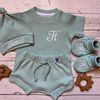 Mint custom shirt baby boy coming home outfit Gender neutral baby clothes Waffle baby outfit as personalized gifts.JPG