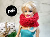 Neckwarmer for Barbie dolls knitting pattern pdf