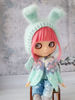 Blythe pattern knitting hat Bunny, Blythe hat knit tutorial, Doll hat knitting pattern, Blythe clothes