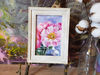 6 Small oil painting in a frame under glass - Peony Flower  5.9 - 3.9 in..jpg