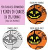 Halloween pumpkin cross stitch pattern PDF, embroidery ornament by Smasterilli.JPG