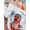 .hand painted women jacket-jean jacket-denim jacket-girl fabric clothing-designer art-wearable art-custom clothes 2jpg