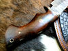 Handmade Damascus Steel Hunting knife Handle Deer Antler leather Sheath Handle and Clip, Hand forged Damascus