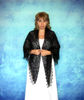 Hand knit black Russian Orenburg shawl, Woolen wrap, Goat down kerchief, Warm cover up, Handmade stole, Mourning cape 5.JPG