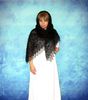 Hand knit black Russian Orenburg shawl, Woolen wrap, Goat down kerchief, Warm cover up, Handmade stole, Mourning cape 7.JPG