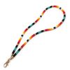 Orange beaded teacher badge lanyard