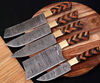 5 PC Custom Handmade Hand Forged Damascus Steel Knives.jpeg