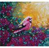 Bird painting Floral original art Impasto artwork Small oil wall art.jpg