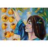 Asian Woman Painting Persimmon Original Art Chinese Artwork Kitchen Wall Art Oil Canvas_2.jpg