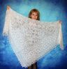 White embroidered Orenburg Russian shawl, Lace wedding shawl, Warm bridal cape, Hand knit cover up, Wool wrap, Handmade stole, Kerchief, Scarf.JPG