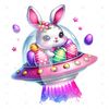 Cute Easter Bunny Clipart, Easter Egg Abduction PNG, Funny Easter PNG, Alien Clipart, Sublimation Design, Easter T-Shirt Design, Download.jpg