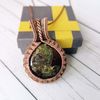 Wire wrapped copper necklace with Dragons Blood Jasper. Dragons blood jasper pendant. Unusual handcrafted gift.3.jpg