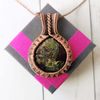 Wire wrapped copper necklace with Dragons Blood Jasper. Dragons blood jasper pendant. Unusual handcrafted gift.8.jpg