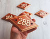 wooden address door number plate 288