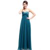 Elegant chiffon green long sleeveless dress.jpg