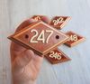 247 address number plate wood rhomb