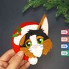 Cat Santa Christmas ornaments felt patterns.jpg