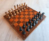 antique small russian wooden chess set